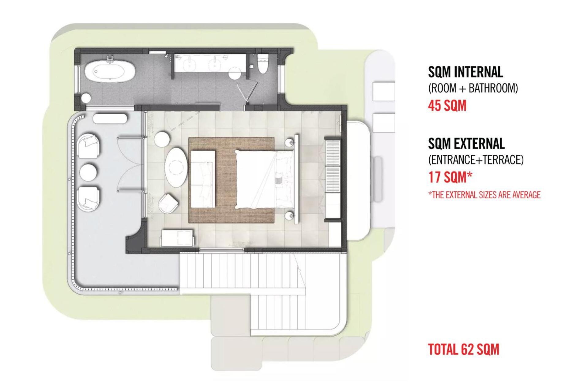 The Standard, Hua Hin Ξενοδοχείο Εξωτερικό φωτογραφία Floorplan of a micro apartment