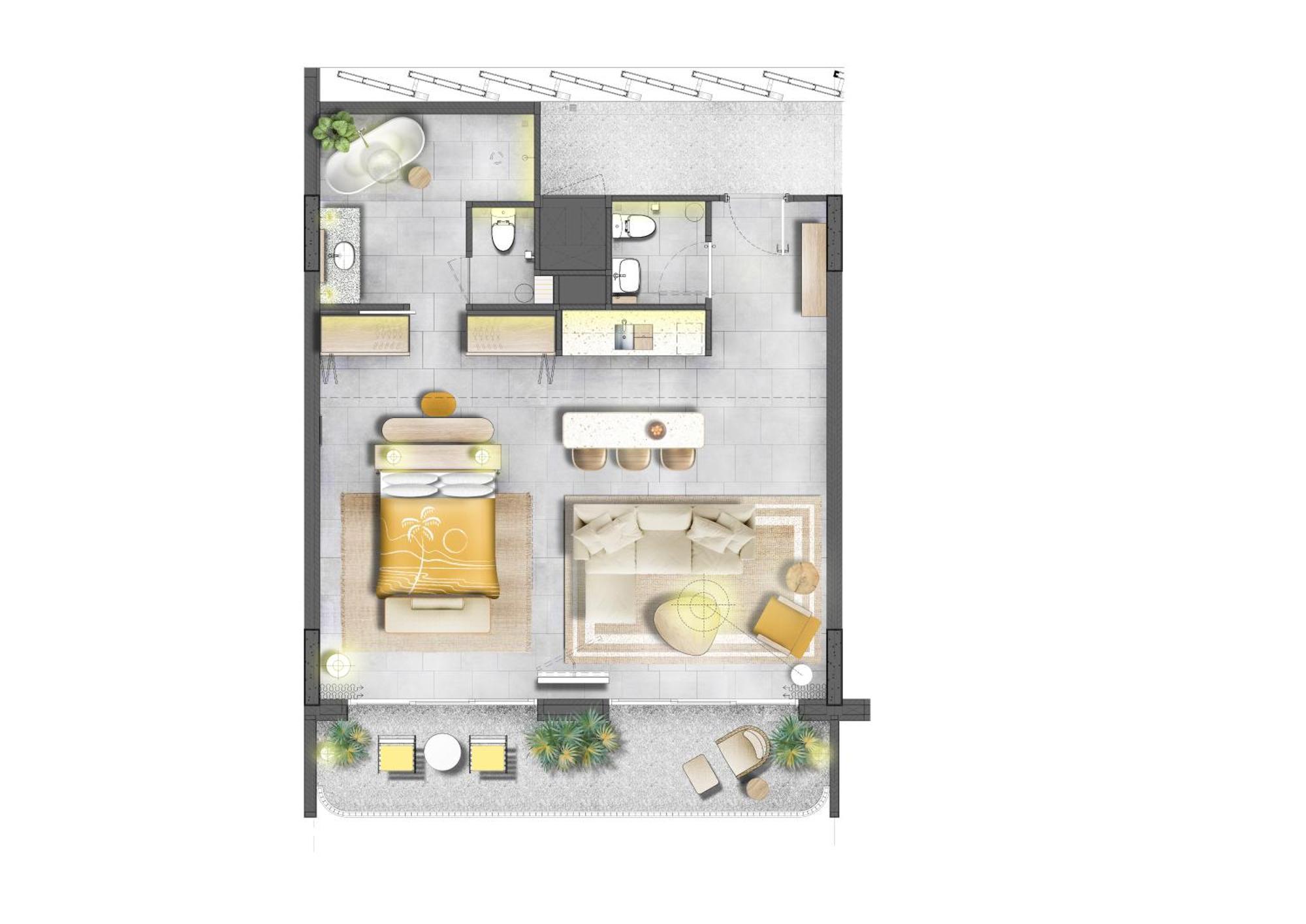 The Standard, Hua Hin Ξενοδοχείο Δωμάτιο φωτογραφία A floor plan of a typical apartment